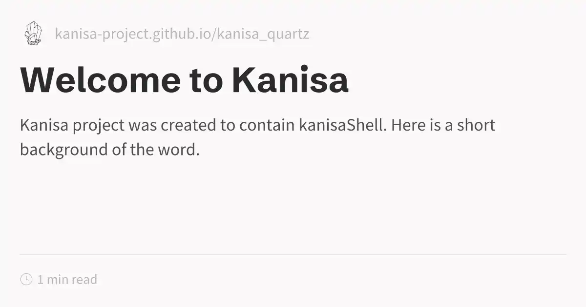 Welcome to Kanisa